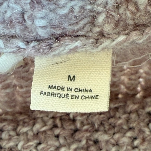 Anthro Sleeping On Snow Mauve Pink Cotton Alpaca Off Shoulder Sweater - Size M - Picture 11 of 16